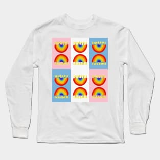 Rainbow Chanukiah Trans Grid Long Sleeve T-Shirt